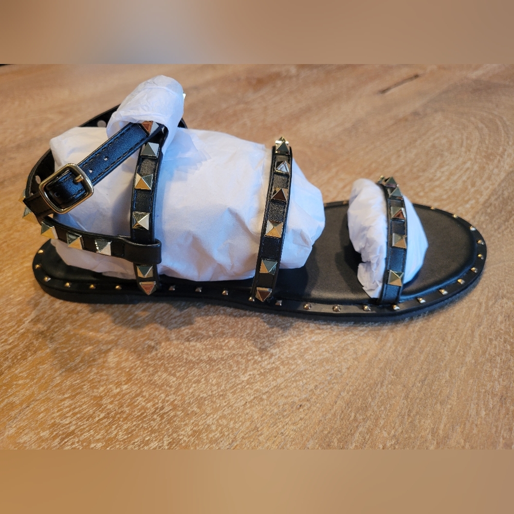 ShuShop Black Studded Sandals Size 7